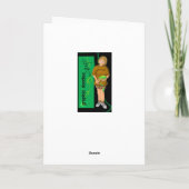 サンタは水泳トランクスでビーチを泡立てた。 シーズンカード (裏面)