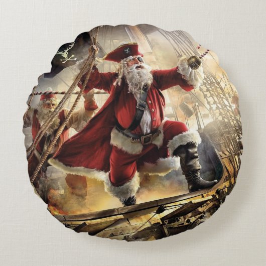 サンタは海賊だ ラウンドクッション (正面)