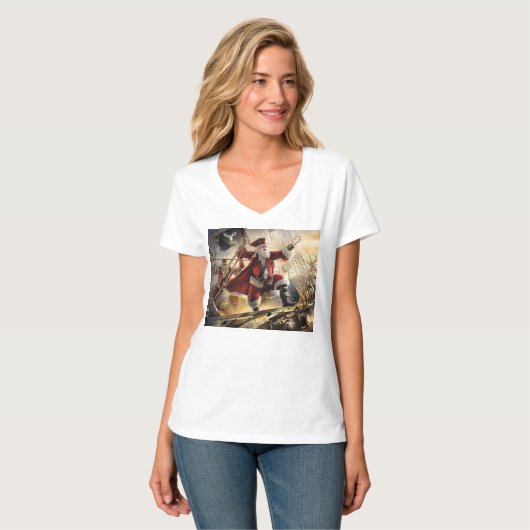 サンタは海賊だ Tシャツ (正面フル)