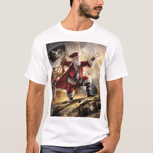 サンタは海賊だ Tシャツ (正面)