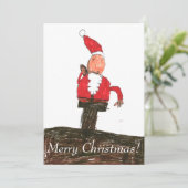 サンタは煙突のクリスマスカードで シーズンカード (スタンド正面)