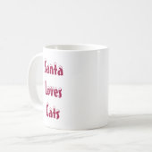 サンタは猫のマグを愛します コーヒーマグカップ (正面左)