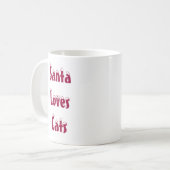 サンタは猫のマグを愛します コーヒーマグカップ (正面左)