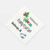 サンタは町来のクリスマスサンタナプキンスへ スタンダードランチョンナプキン (角)