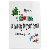 サンタは町来のクリスマス抱き枕 ミディアムペーパーバッグ (裏面)