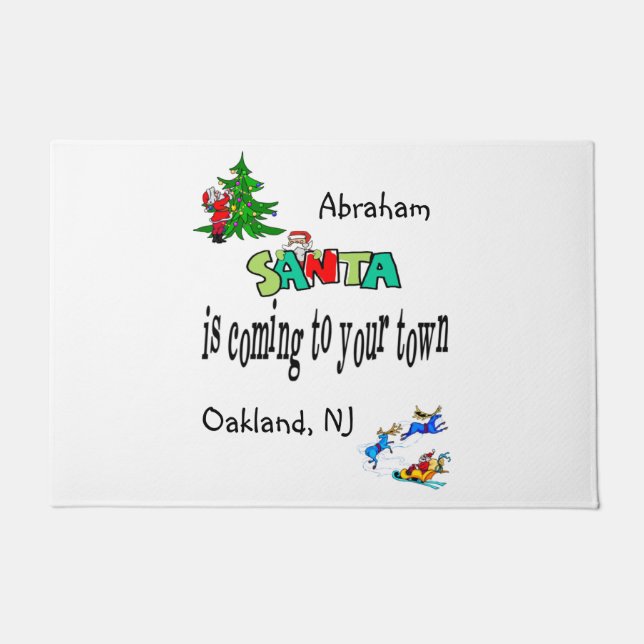 サンタは町来のクリスマス・マット・ドオーマへ ドアマット (正面)