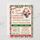 サンタは町来の家族へのクリスマスパーティー 招待状 (正面)