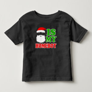 サンタは私のホームボーイおもしろいベビークリスマス トドラーTシャツ