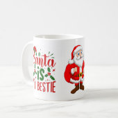 サンタは私の親友 面白いクリスマスの名言 コーヒーマグカップ (正面左)