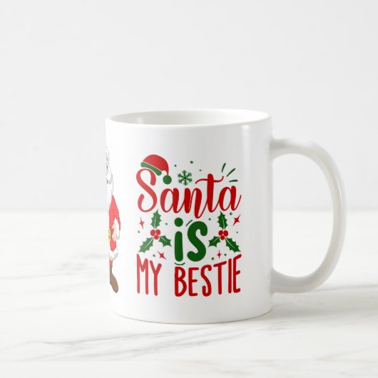 サンタは私の親友 面白いクリスマスの名言 コーヒーマグカップ (右)
