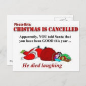 サンタは笑いこけました シーズンポストカード (正面/裏面)