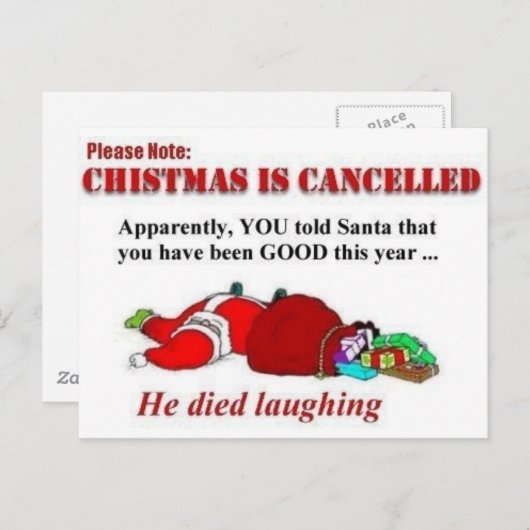 サンタは笑いこけました シーズンポストカード (正面/裏面)
