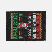 サンタは良い写真のフレーマーになるおもしろい- Chri フリースブランケット (正面(横))