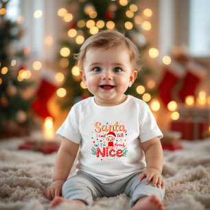 サンタは話せない、私はすでに素敵だ – おもしろいベビー ベビーTシャツ