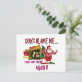 サンタは貧困の中にいる私を責めない シーズンポストカード (スタンド正面)