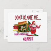 サンタは貧困の中にいる私を責めない シーズンポストカード (正面/裏面)