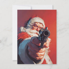 サンタは銃を持っている クリスマスカード