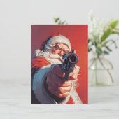 サンタは銃を持っている クリスマスカード (スタンド正面)