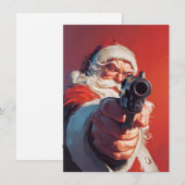 サンタは銃を持っている クリスマスカード (正面/裏面)