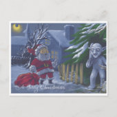 サンタは雪の格言カードに驚図解入りの、写真付きのいた ポストカード (正面)