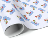 サンタは飛行機のプレゼントを提供します ラッピングペーパー (ロールコーナー)