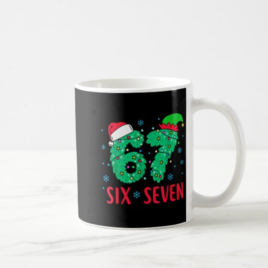 サンタは67と言う 67 ミーム クリスマス 冬の休日 6 7 コーヒーマグカップ (右)