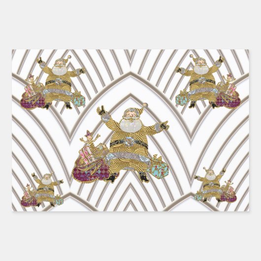 サンタは3年のクリスマスに向かう ラッピングペーパーシート (正面3)