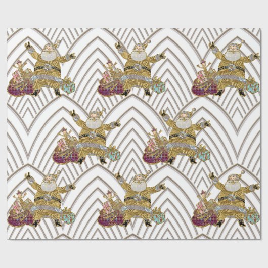 サンタは3年のクリスマスに向かう ラッピングペーパー (フラット)