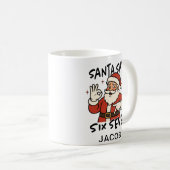 サンタは6 7と言っています クリスマスティーンズ コーヒーマグカップ (正面右)