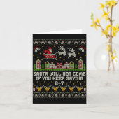 サンタは6-7クリスマスとか言ってると来ないよ カード (黄色い花)