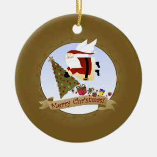 サンタは|のクリスマスのオーナメントを提供します セラミックオーナメント
