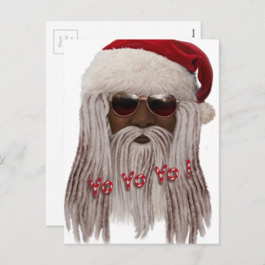 サンタは(暗い) - Yoのヨーヨーを恐れます! シーズンポストカード (正面/裏面)