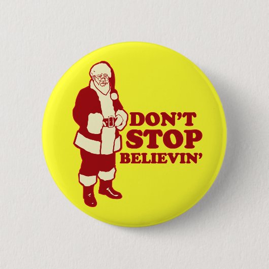サンタは、Believinをストップ 缶バッジ (正面)