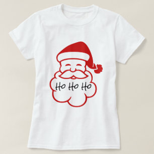 サンタはHo Ho Ho最小主義の白いTシャツに直面します Tシャツ