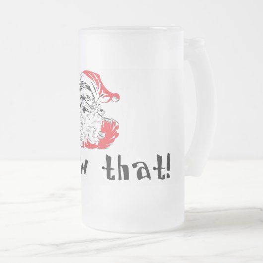 サンタはIクリスマスがビールのジョッキを曇らしたことを見ました フロストグラスビールジョッキ (正面右)