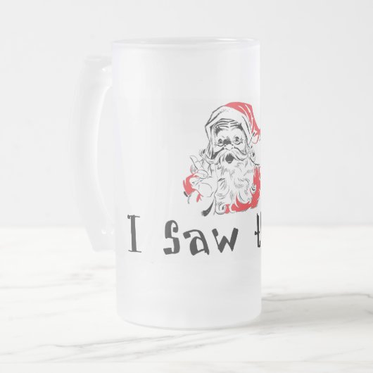 サンタはIクリスマスがビールのジョッキを曇らしたことを見ました フロストグラスビールジョッキ (正面左)