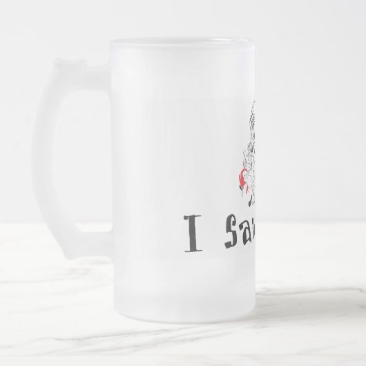 サンタはIクリスマスがビールのジョッキを曇らしたことを見ました フロストグラスビールジョッキ (左)