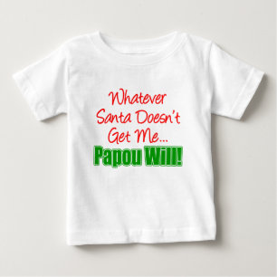 サンタはPapou ベビーTシャツ