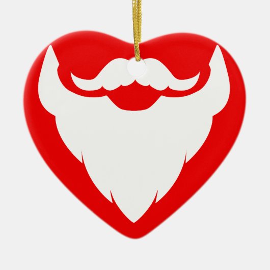 サンタひげギフト赤と白のオーナメント セラミックオーナメント (正面)