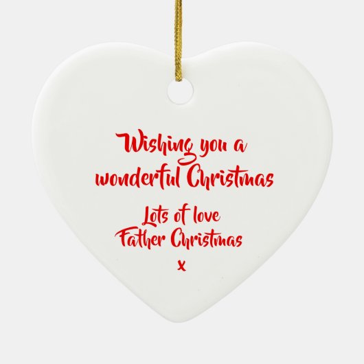 サンタひげギフト赤と白のオーナメント セラミックオーナメント (裏面)
