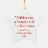 サンタひげギフト赤と白のオーナメント セラミックオーナメント (裏面)