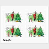 サンタぶら下がったー・ツイスト・マンガ 長方形シール (シート)