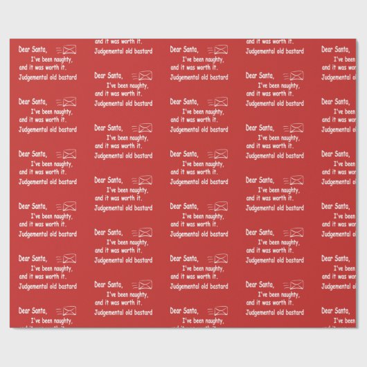 サンタへのおもしろいなクリスマスの手紙ずっと私はいけないです ラッピングペーパー (フラット)