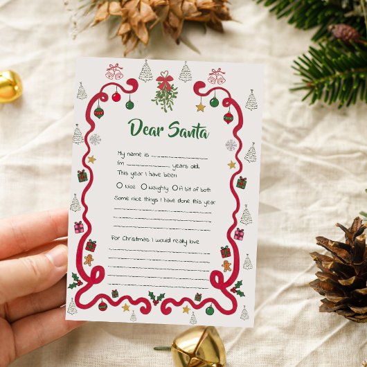 サンタへのお手紙クラシック – クリスマスの願い シーズンカード