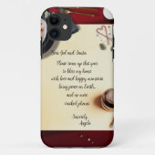 サンタへのお願い　平和と笑い　割れていない携帯電話でお願い Case-Mate iPhoneケース (裏面)