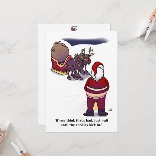 サンタへのクッキー フラットカード カード (正面/裏面インサイチュ)