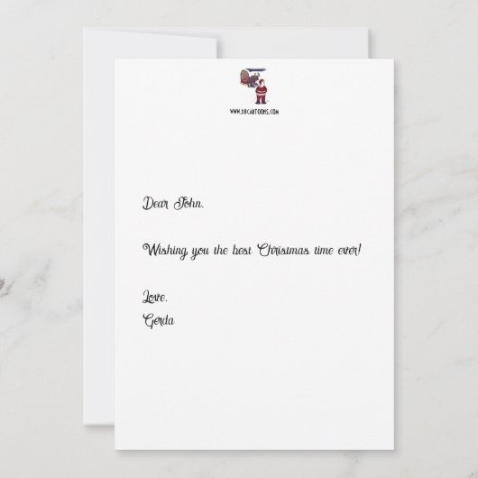 サンタへのクッキー フラットカード カード (裏面)