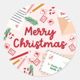 サンタへのホリデーメール&レター – Merry Christmas ラウンドシール