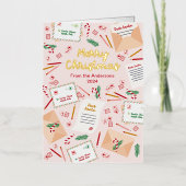 サンタへのホリデーメール&レター – Merry Christmas 箔シーズンカード (正面)