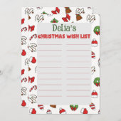 サンタへの子供の名前の手紙 招待状 (正面/裏面)